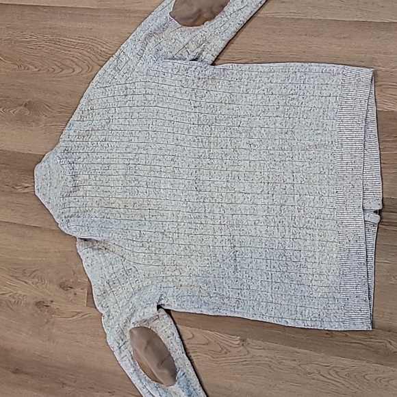 Tasso Elba gray XL cardigan leather patches on arms. - Picture 5 of 7